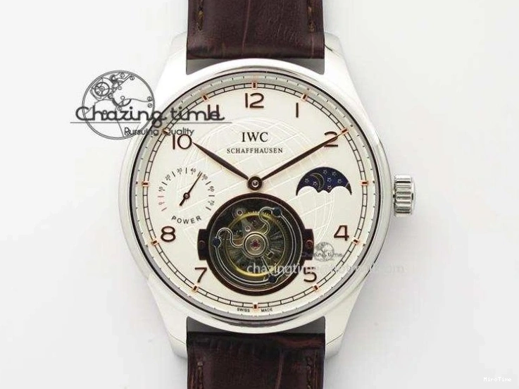 MIROTIME 0422 Compact Portuguese IW545409 RG ZF 1:1 Best Edition White Dial On Brown Leather Strap A 7336